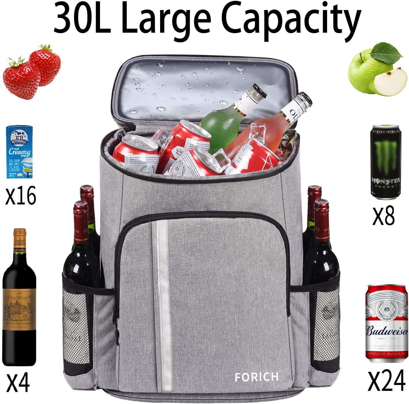 Ultimate Versatile Backpack Cooler - Lightweight, Insulated & Leakproof - Perfect for Outdoor Adventures - Holds 30 Cans!