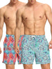 Men'S 2 Pack Swim Trunks Swimwear Quick Dry with Mesh Lining Beach Shorts Bathing Suit（2 Pack:Tie Dyed/Tie Dyed2,L