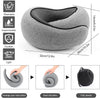 Premium 360° Support Memory Foam Travel Pillow Set with 3D Contoured Eye Mask, Earplugs, and Storage Bag for Airplanes, Offices, and Cars - Gray