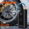 Portable Tire Inflator for Car, Cordless Air Compressor W/ 4500Mah Battery and 12V DC Adapter, Air Pump for Car Tires, Motorcycle, Bicycle, Ball and Small Inflatables W/Smart Modes