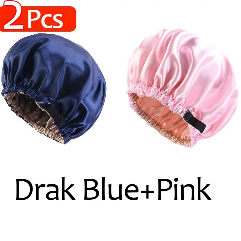 Luxurious 2-Piece Satin Bonnet Set for Effortless Nighttime Hair Care with Stylish Head Tie Band