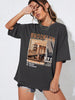 INAWLY Street View and Slogan Graphic Drop Shoulder Tee MAKE YOUR OWN WAY GROWING up FAST BUILDING without LIMITS a PLACE in the CITY to CALL HOME CITY of HOMES NYC FOLLOW YOUR DREAMS 1898 the Brooklyn Bridge Is a Famous Sight in New York BE BRAVE BE DIFFERENT Graphic Tees Women Tops