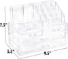 Clear Makeup Organizer – 16-Compartment Cosmetic and Jewelry Holder, 4-Drawer Vanity Storage, Elegant Clear Design for Makeup and Accessories